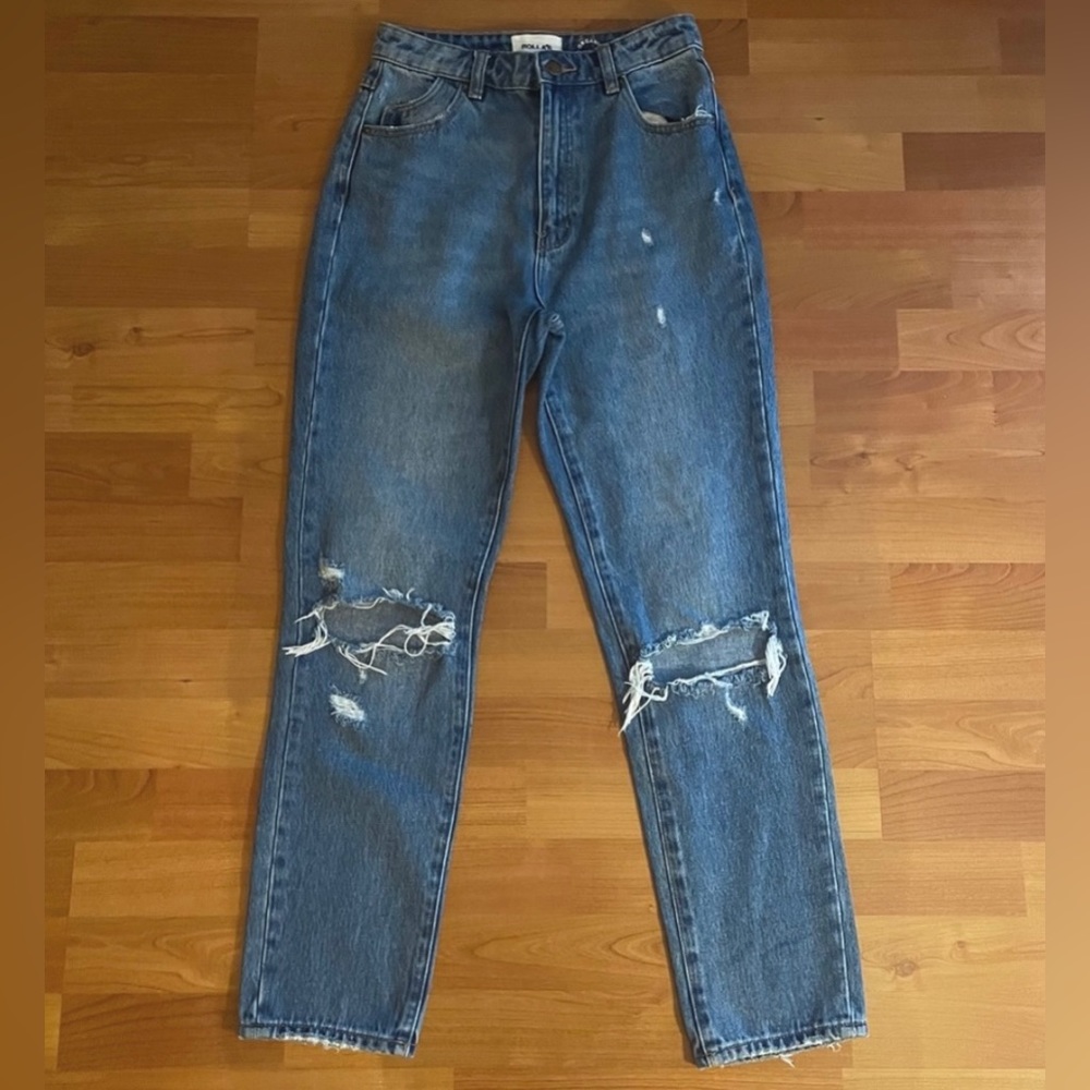 Rolla’s Dusters High Rise Slim Jean in Meadow Worn Organic